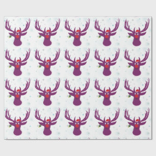 Deer Santa ChristmasMatte Wrapping Paper