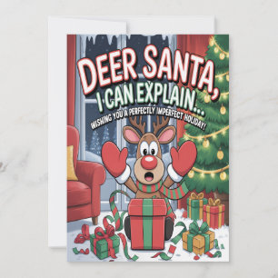 Deer Santa I Can Explain Christmas Card