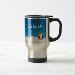 Deer Santa Owl Travel Mug