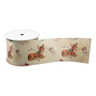 Deer Santa Satin Ribbon