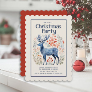 Deer Scandinavian Nordic Christmas Party Invitation