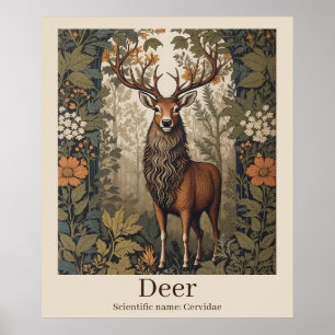 Deer Scientific Name Wildlife Poster
