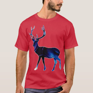 Deer Silhouette Abstract Purple Art T-Shirt