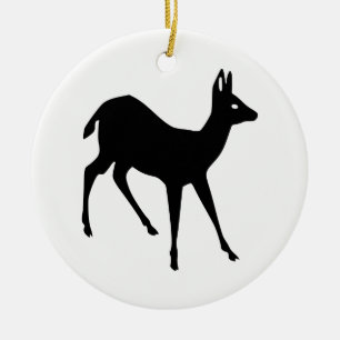 Deer Silhouette Ceramic Tree Decoration