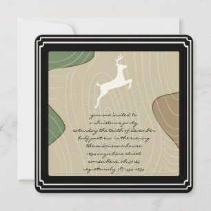 Deer Silhouette Christmas Dinner Invitations
