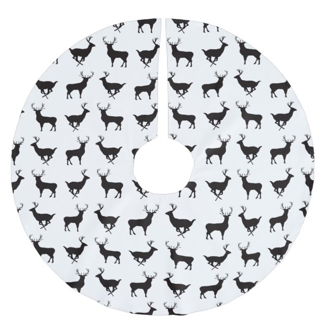 Deer Silhouette Christmas Tree Skirt (Front)