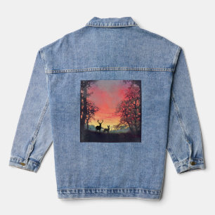 Deer Silhouette Denim Jacket