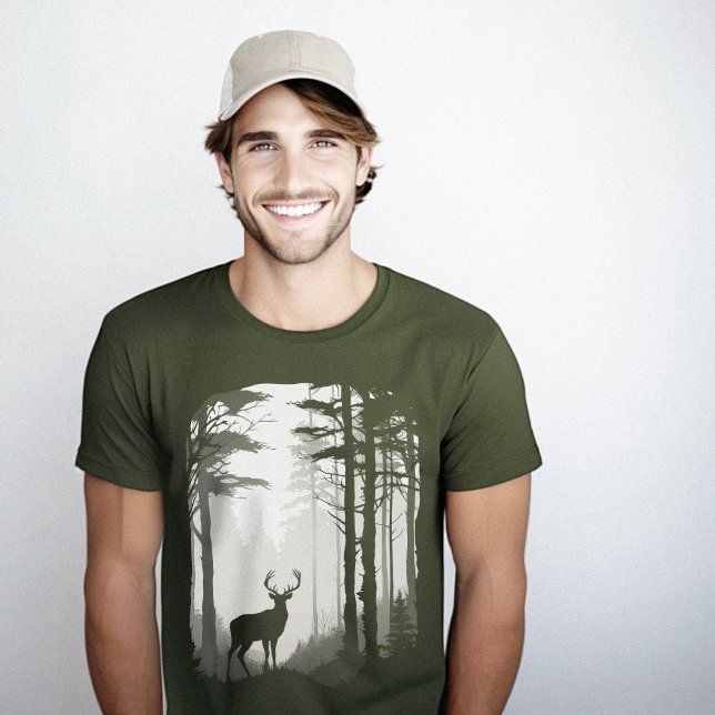 Deer Silhouette Forest T-Shirt (Deer Silhouette Forest T-Shirt)