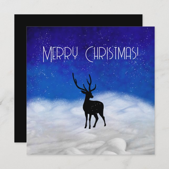 Deer silhouette in the Christmas night (Front/Back)