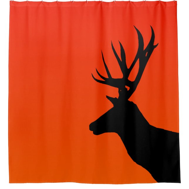 Deer Silhouette in the Sunset Shower Curtain (Front)
