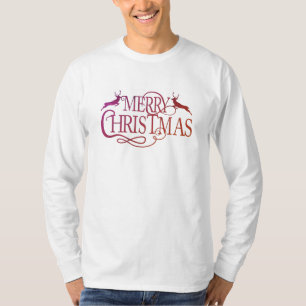 Deer Silhouette Merry Christmas Men's T-Shirt
