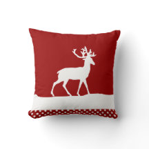 Deer Silhouette - Red and White