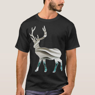 Deer Silhouette Sea Water And Foam Artwork T-Shirt