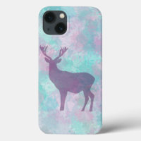 Deer silhouette Simple abstract Winter Cute Pastel