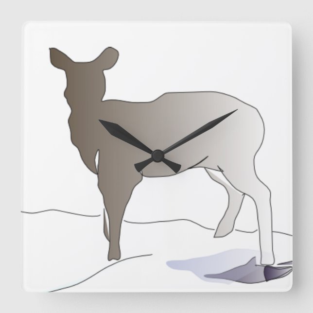 Deer Silhouette Wall Clock (Front)
