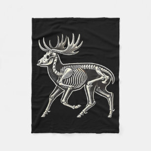 Deer Skeleton Halloween Fleece Blanket