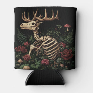 Deer Skeleton Mystical Gothic Floral  Can Cooler
