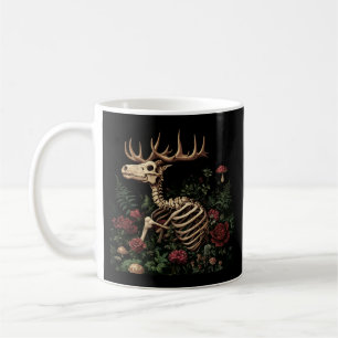 Deer Skeleton Mystical Gothic Floral Coffee Mug