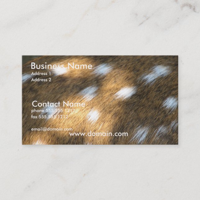 Deer Skin Print Business Card (Front)