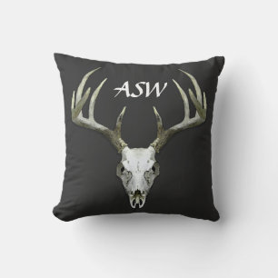 Deer Skull Antlers Cushion