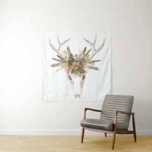 Deer Skull & Flowers Tapestry