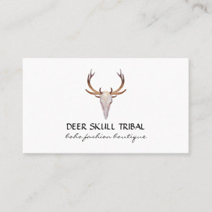 Deer Skull Horn Boho Tribal Business Card