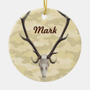 Deer Skull Name Ornament