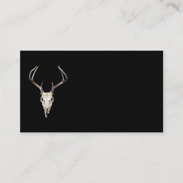 Deer Skull on Black | Outfitters | Taxidermist Business Card (Front)