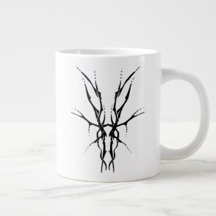 Deer Skull Tribal Design for deer Hunters black Large Coffee Mug