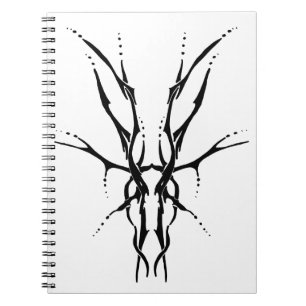 Deer Skull Tribal Design for deer Hunters black Notebook