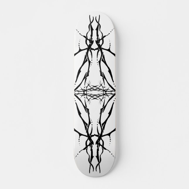 Deer Skull Tribal Design for deer Hunters black Skateboard (Front)