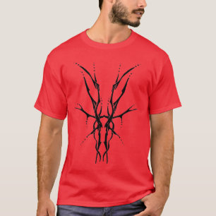 Deer Skull Tribal Design for deer Hunters black T-Shirt