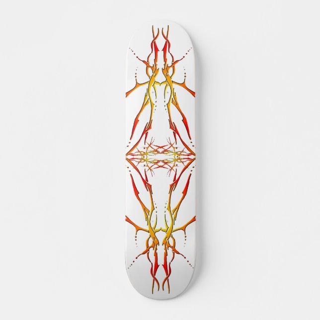 Deer Skull Tribal Design for deer Hunters red Skateboard (Front)