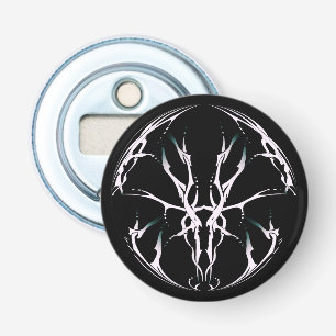 Deer Skull Tribal Design for deer Hunters white Bottle Opener