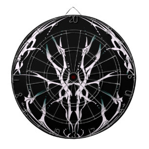 Deer Skull Tribal Design for deer Hunters white Dartboard
