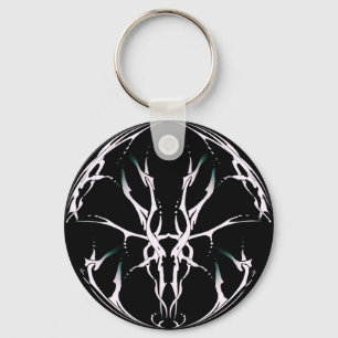Deer Skull Tribal Design for deer Hunters white Key Ring