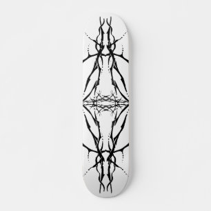 Deer Skull Tribal Tattoo Design - black and white Skateboard