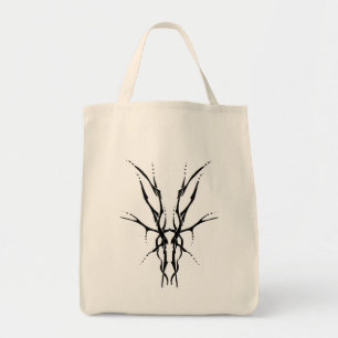 Deer Skull Tribal Tattoo Design - black and white Tote Bag