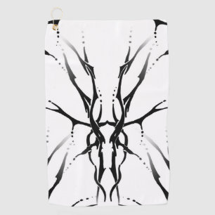 Deer Skull Tribal Tattoo Design Digital Mirror Golf Towel