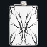 Deer Skull Tribal Tattoo Design Digital Mirror Hip Flask<br><div class="desc">Make a bold statement with this unique, intricately detailed Deer Skull Tribal Design. Featuring a striking white image, this artwork reimagines the classic hunting trophy with a dark, modern edge. Perfect for deer hunters looking for gear that stands out from the traditional camo, this "scary-cool" tribal aesthetic adds a touch...</div>