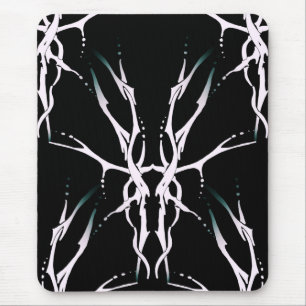 Deer Skull Tribal Tattoo Digital White and Black Mouse Mat
