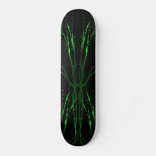 Deer Skull Tribal Tattoo - green Skateboard (Front)