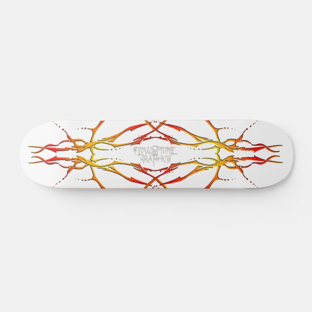 Deer Skull Tribal Tattoo - red Skateboard (Horz)