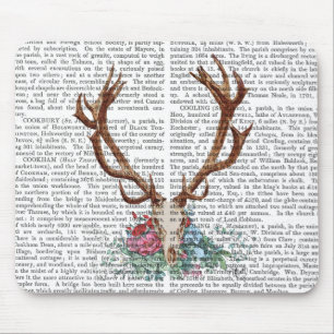 Deer Skull With Flowers 2 Mouse Mat
