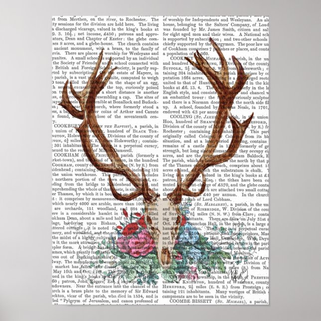 Deer Skull With Flowers Poster (Front)