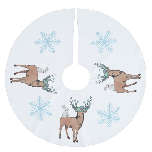Deer Snowflake Tree Skirt (Front)