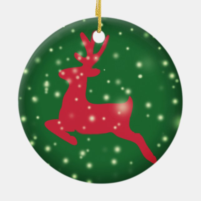Deer, Snowflakes Ornament (Back)