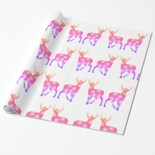 Deer Snowflakes Winter Holidays  Wrapping Paper
