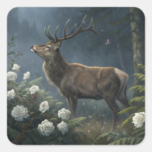 Deer Square Sticker