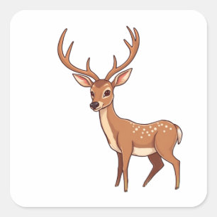 Deer Square Sticker